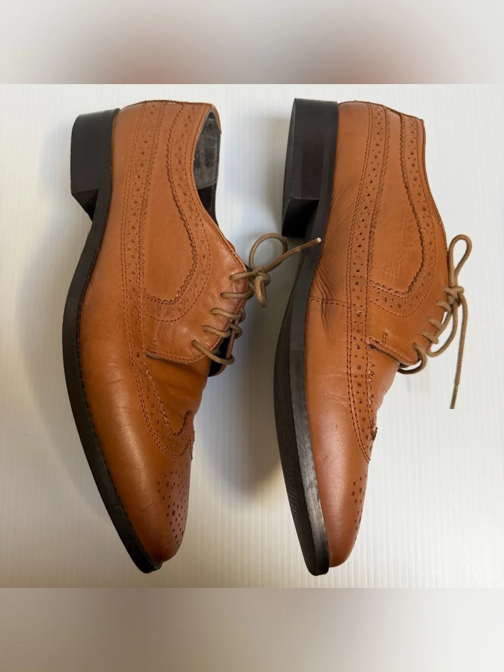 ASOS Classic Men's Tan Leather Wingtip Oxfords